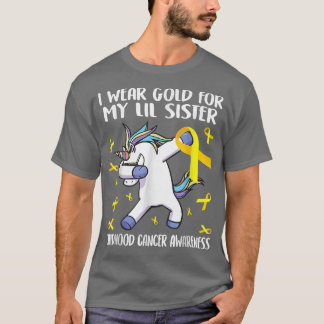 Camiseta Eu Visto Dourado Para O Cancer Da Minha Irmã Unico