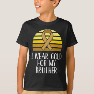 Camiseta Eu Visto Dourado para o Cancer de Infância do Meu
