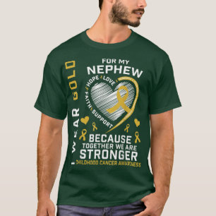 Camiseta Eu Visto Dourado para o Cancer de infância do meu 