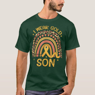 Camiseta Eu Visto Dourado para o meu filho Cancer Consciênc