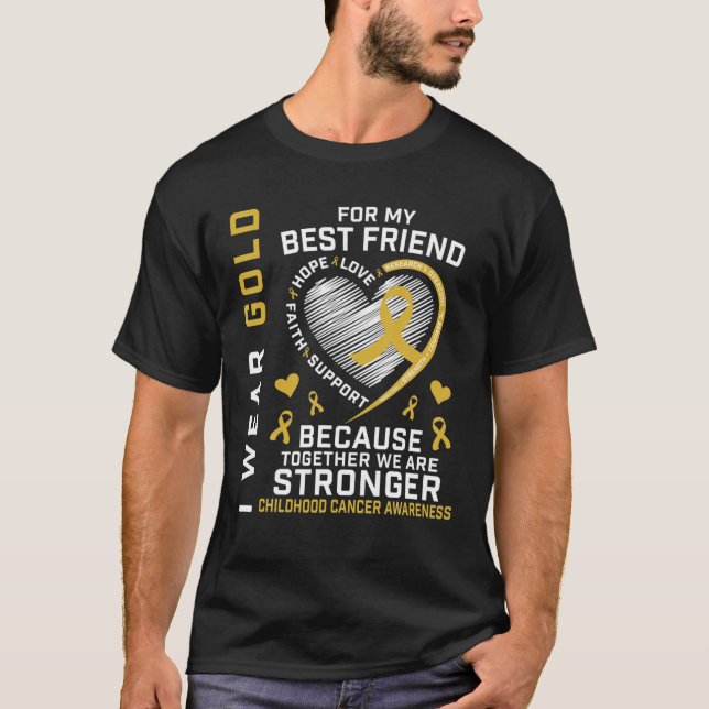 Camiseta Eu Visto Dourado Para O Meu Melhor Cancer De Infân (Frente)