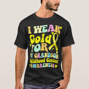 Camiseta Eu Visto Dourado para o meu neto Cancer de infânci
