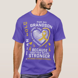Camiseta Eu Visto Dourado para o meu neto Cancer de infânci