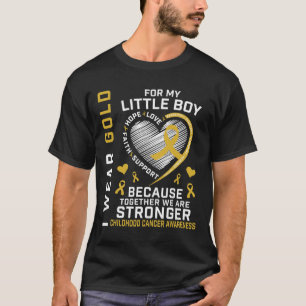 Camiseta Eu Visto Dourado Para O Meu Pequeno Filho Cancer D