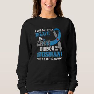Camiseta Eu Visto Essa Cinza Azul Para Meu Marido Diabetes