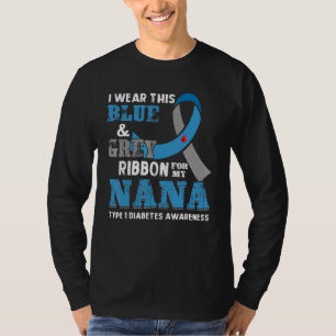 Camiseta Eu Visto Essa Fita De Cinza Azul Para Minha Diabet