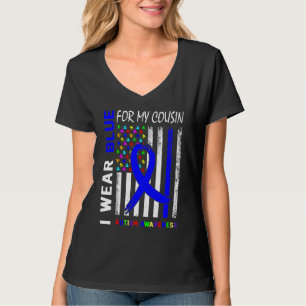 Camiseta Eu Visto Fita Azul Para Minha Consciência Do Autis