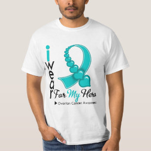 Camiseta Eu Visto Fita De Câncer de ovário Para Minhas T-