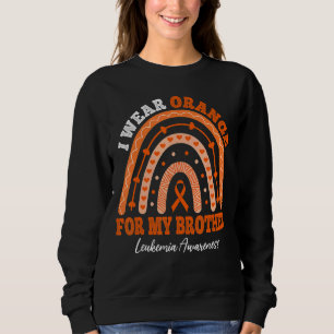 Camiseta Eu Visto Fita Laranja Para Irmãos Leucemia Awarene