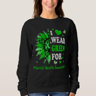 Camiseta Eu Visto Fita Verde Flor Sunflower Mental Health A