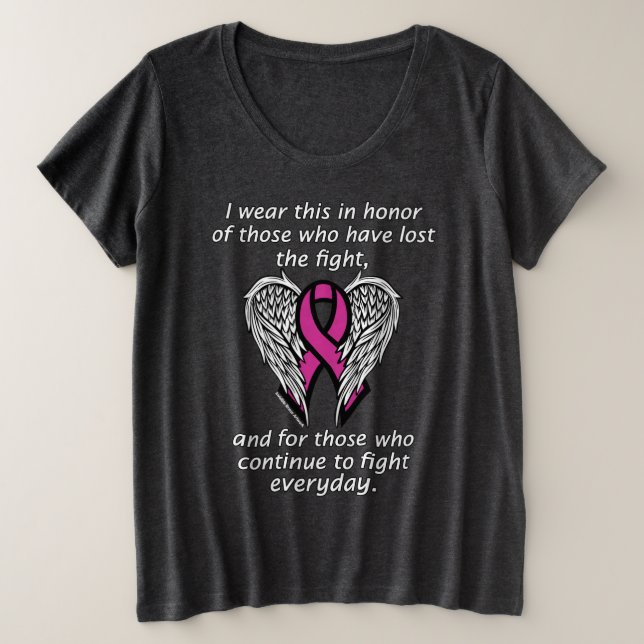 Camiseta Eu Visto isso para aqueles que... Cancer De Mama (Frente do Design)