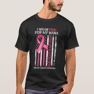 Camiseta Eu Visto K Para Minha Fita de câncer de mama Nana 