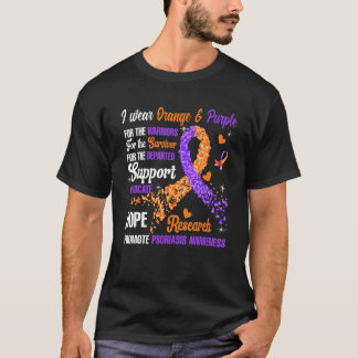 Camiseta Eu Visto Laranja E Roxo Para A Psoríase Dos Guerre