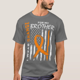 Camiseta Eu Visto Laranja Fita Irmão Leucemia Sensibilizaçã