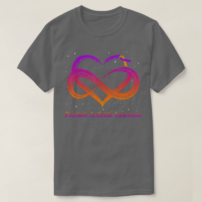 Camiseta Eu Visto Laranja Lavanda Para Artrite Psoriática (Frente do Design)