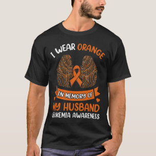 Camiseta Eu Visto Laranja Na Memória Da Leucemia Do Meu Mar