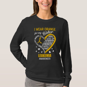 Camiseta Eu Visto Laranja Para A Consciência Da Leucemia Da