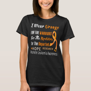 Camiseta Eu Visto Laranja Para A Consciência Da Leucemia Do