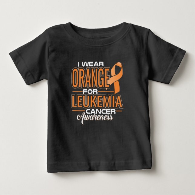 Camiseta Eu Visto Laranja Para A Consciência Do Cancer Da L (Frente)