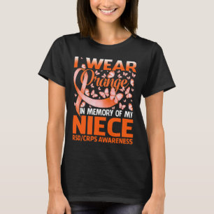 Camiseta Eu Visto Laranja Para A Consciência Do Meu Niece R