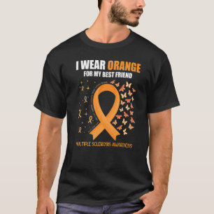 Camiseta Eu Visto Laranja Para A Melhor Amiga Esclerose Múl