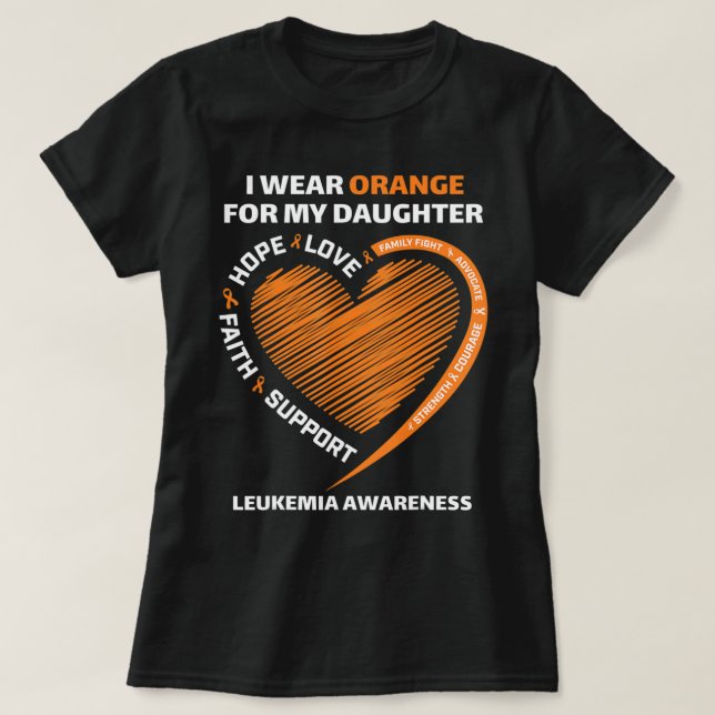 Camiseta Eu visto laranja para a minha consciência de leuce (Frente do Design)