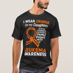 Camiseta Eu Visto Laranja para a Minha Filha Leucemia Consc