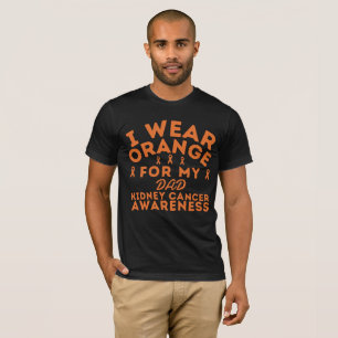 Camiseta Eu Visto Laranja Para Meu Câncer de rim De Pai Per