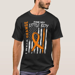 Camiseta Eu Visto Laranja Para Meu Filho Menino Leucemia Co