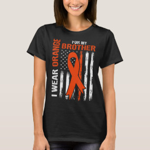 Camiseta Eu Visto Laranja Para Meu Irmão Leucemia Sensibili