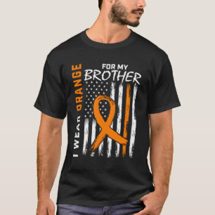 Camiseta Eu Visto Laranja Para Meu Irmão Leucemia Sensibili