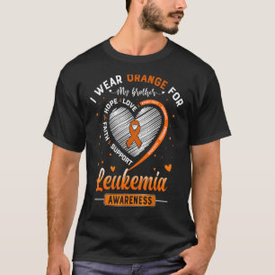 Camiseta Eu Visto Laranja Para Meu Irmão Leucemia Sensibili