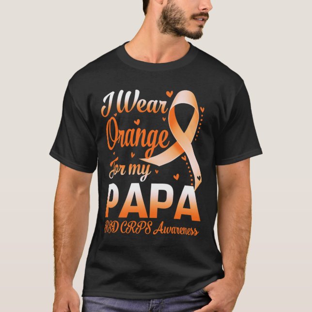 Camiseta Eu Visto Laranja Para Meu Papa RSD Sensibilização  (Frente)