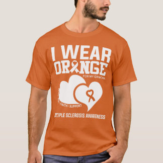 Camiseta Eu Visto Laranja Para Minha Avó Esclerose Múltipla