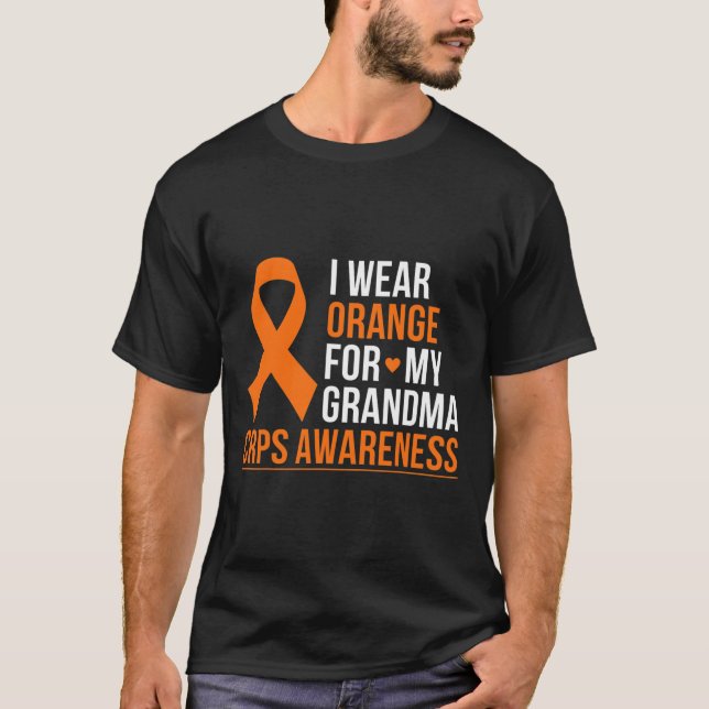 Camiseta Eu Visto Laranja Para Minha Avó Rsd Crps Sensibili (Frente)