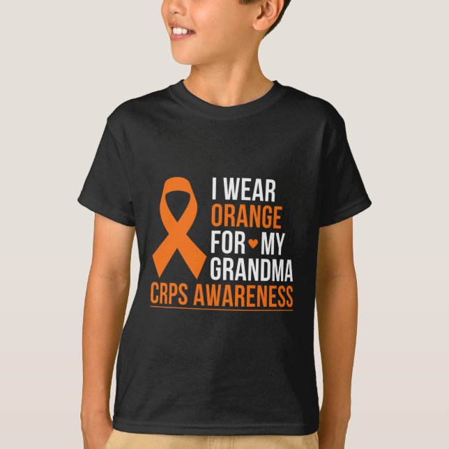 Camiseta Eu Visto Laranja Para Minha Avó Rsd Crps Sensibili (Frente)