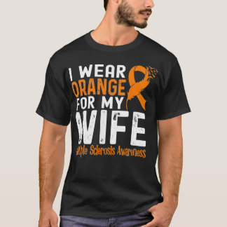 Camiseta Eu Visto Laranja Para Minha Esposa Com Esclerose M