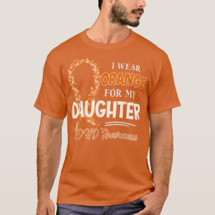 Camiseta Eu Visto Laranja Para Minha Filha Laranja Fita ADH