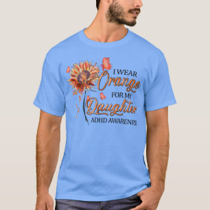 Camiseta Eu Visto Laranja Para Minha Filha Laranja Fita ADH