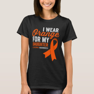 Camiseta Eu Visto laranja para minha filha Leukemia costela