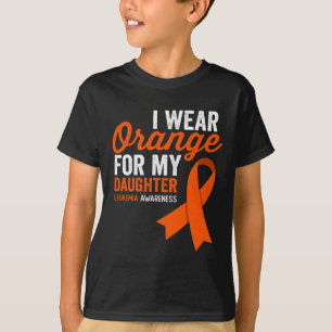 Camiseta Eu Visto laranja para minha filha Leukemia costela