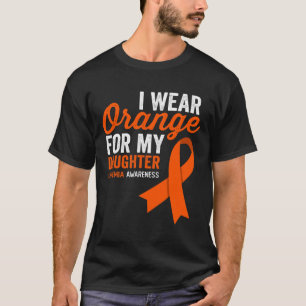 Camiseta Eu Visto laranja para minha filha Leukemia costela