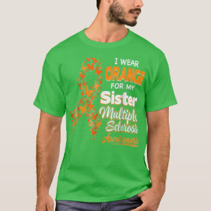 Camiseta Eu Visto Laranja Para Minha Irmã Esclerose Múltipl