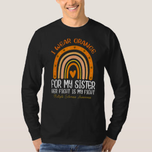 Camiseta Eu Visto Laranja Para Minha Irmã Esclerose Múltipl