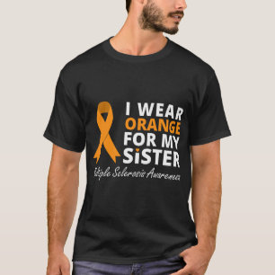 Camiseta Eu Visto Laranja Para Minha Irmã Fita De Consciênc