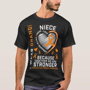 Camiseta Eu Visto Laranja Para Minha sobrinha Esclerose Múl