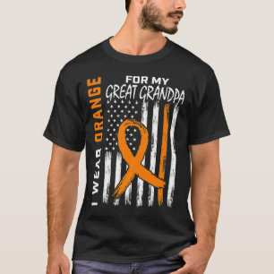 Camiseta Eu Visto Laranja Para O Meu Avô Excelente Leukemia