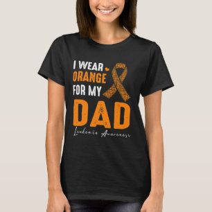 Camiseta Eu Visto Laranja Para O Meu Cancer De Leucemia Pai