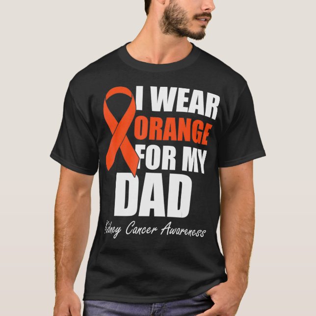 Camiseta Eu Visto Laranja Para O Meu Cancer de rim Pai (Frente)