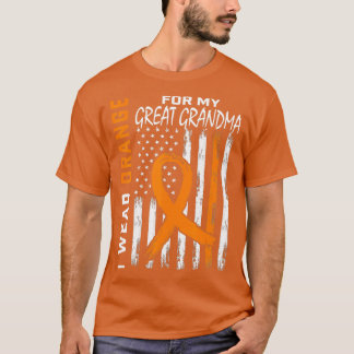 Camiseta Eu Visto Laranja Para O Meu Excelente Avó Leukemia